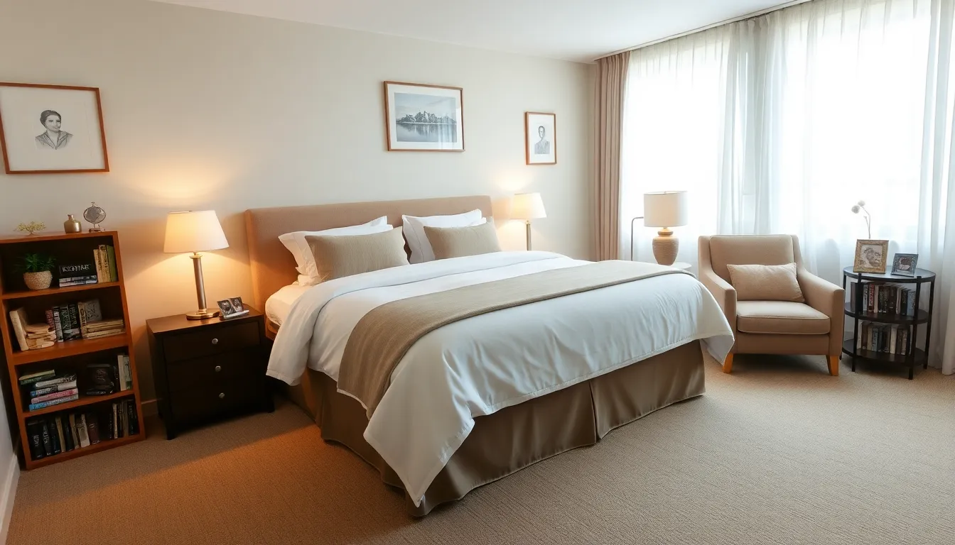 inviting guest bedroom designed for comfort and relaxation.