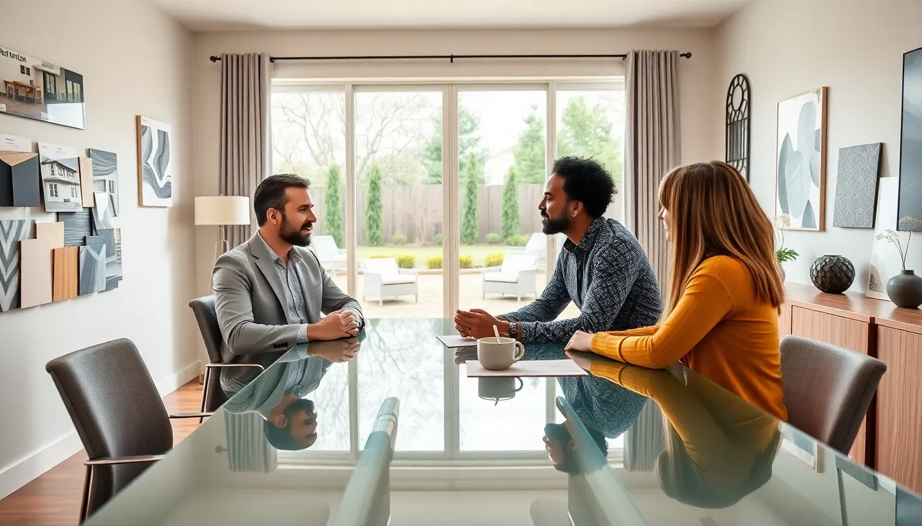 Zachery Bryan consulting with clients in a modern home office.